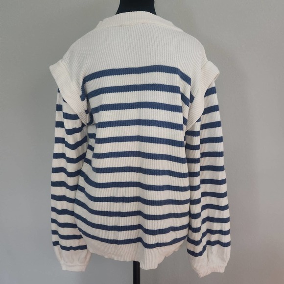 Prettygarden striped sweater with ruffles Size Large - Picture 7 of 8